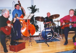 Concert in Zizkov theatre in Prague with Antonin Gondolan, Vladimir Zizka and Rudolf Dasek, nineties